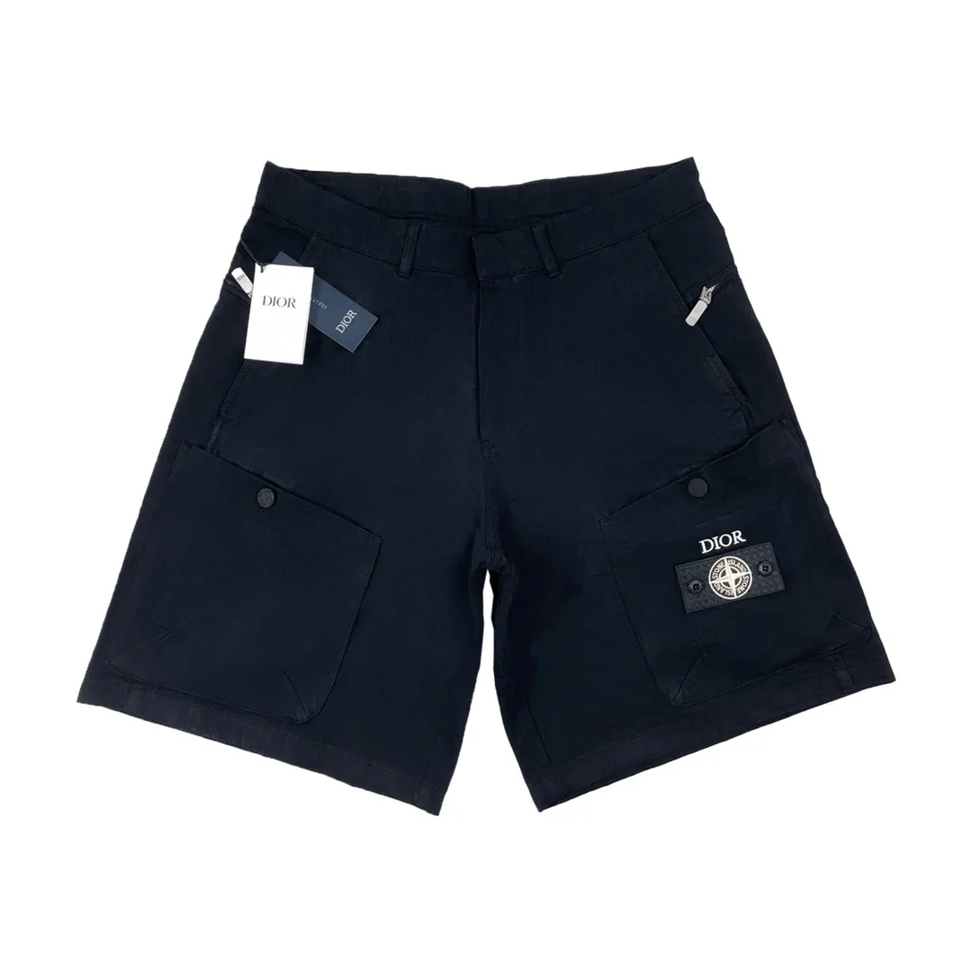 P300 Dio* x Stone Island Joint Series Embroidered Casual Shorts Size XS-L